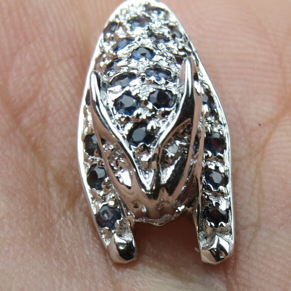 10k Gold Diamond & SapphireTiger Panter Pendent